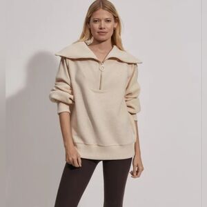Varley Vine Half Zip Pullover in Oatmeal Marl
